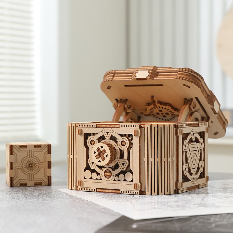 KALEDUO 咔乐哆 玄机盒机械科技风格齿轮机关盒木质手工制作创意玩具拼装模