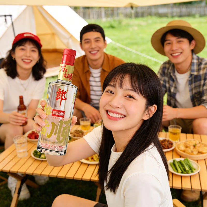 顺品郎 郎酒顺品郎红顺 45度 480ml*2瓶浓酱兼香型白酒 75.8元 - 86线报