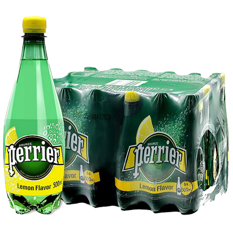 巴黎水 perrier 天然矿泉水青柠味330ml*24瓶 94.9元