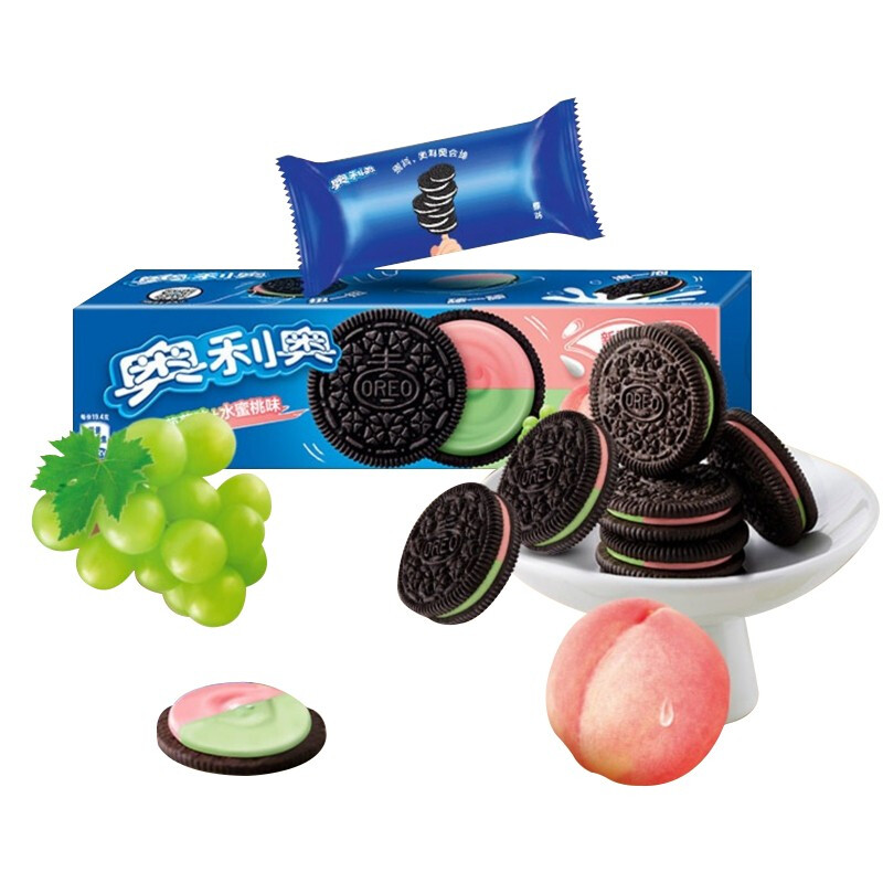 OREO 奥利奥 夹心饼干 水晶葡萄味+水蜜桃味 97g 5.53元（需买3件，需用券）