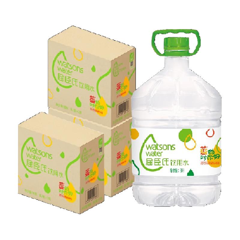 今日必买：屈臣氏 饮用水蒸馏8L*6桶 101.97元淘金币到手93.73元