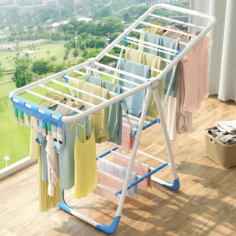 OLOEY 折叠晾衣架阳台卧室家用可移动晒衣架晒被子神器 58元 - 线报酷