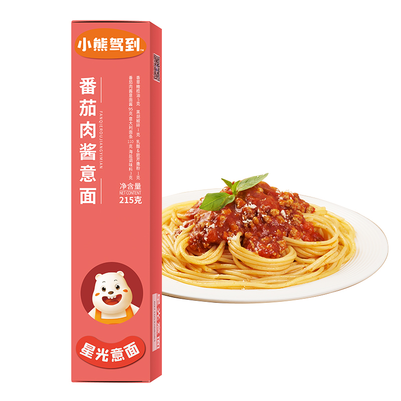 小熊驾到 Bear Coming 番茄肉酱意大利面 215g*1盒 9.41元