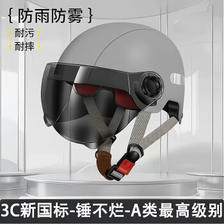 电动车头盔 3C灰色新国标-茶色镜片+反光条 ￥23.8