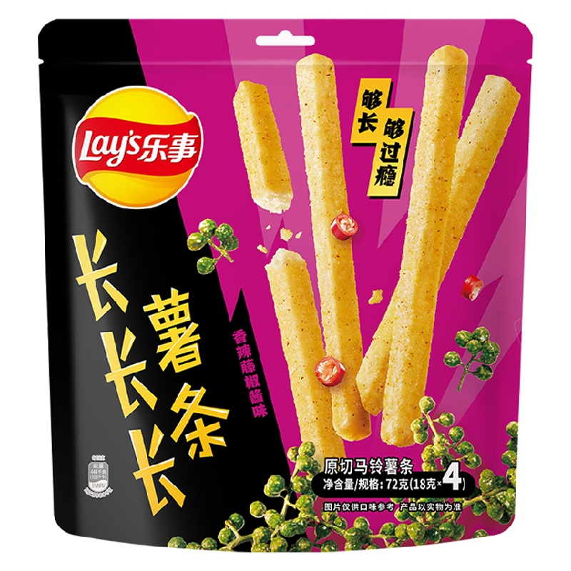 88VIP：Lay's 乐事 长长长薯条香辣藤椒酱味72gx1包（18gx4） 11.31元