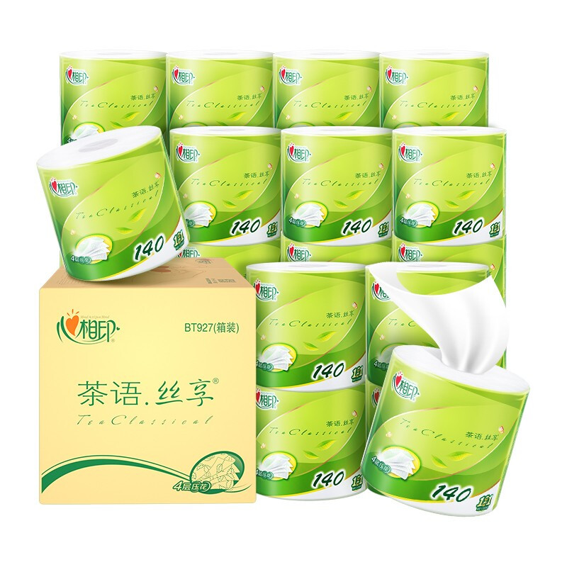 心相印 有芯卷纸 茶语丝享 4层140g*27卷 27.38元（需买3件，需用券）