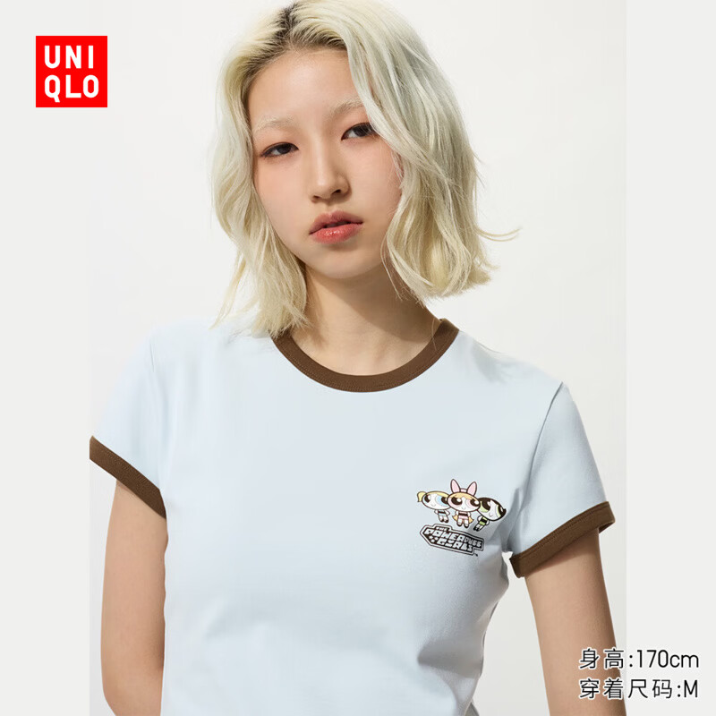 优衣库 484492 UT Character印花 浅蓝色 3XL 女装T恤 59元
