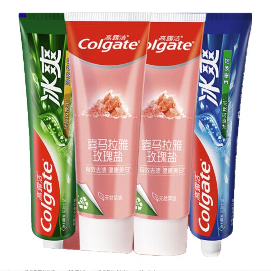 PLUS会员：Colgate 高露洁 活性酵素亮白牙膏 （玫瑰盐120g*2支+龙井120g+薄荷120g