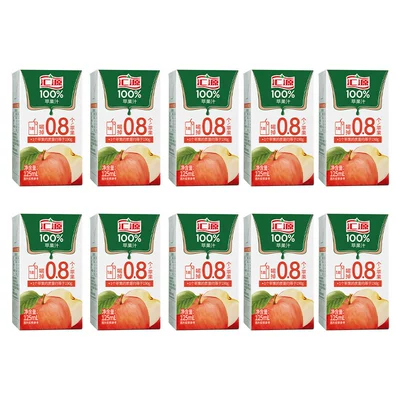 88vip：汇源 果汁苹果汁果汁饮料过年饮品125ml*10盒 14.82元包邮