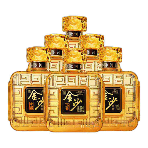 金沙 回沙酒上游金沙小酱53度酱香型白酒 纯粮食高度白酒 53度 150mL 6瓶 礼盒