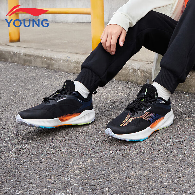 LI-NING 李宁 童鞋儿童跑步鞋男女大童青少年超轻19䨻科技轻量高回弹运动鞋YK