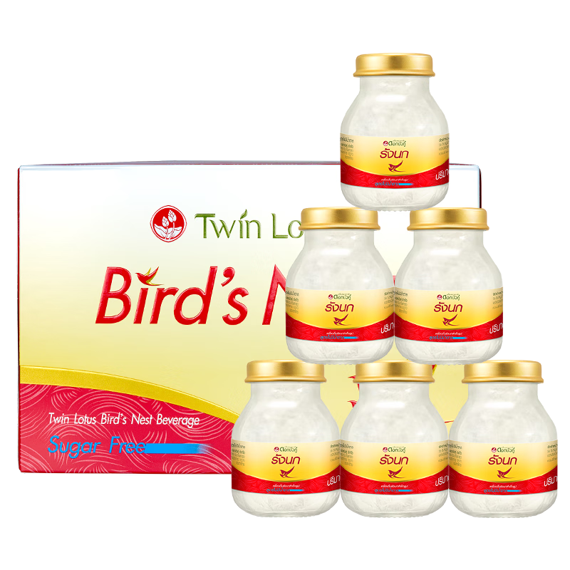 京东百亿补贴：Twin Lotus 泰国双莲 即食燕窝 木糖醇 75ml*6 每瓶约含2.1g干燕窝