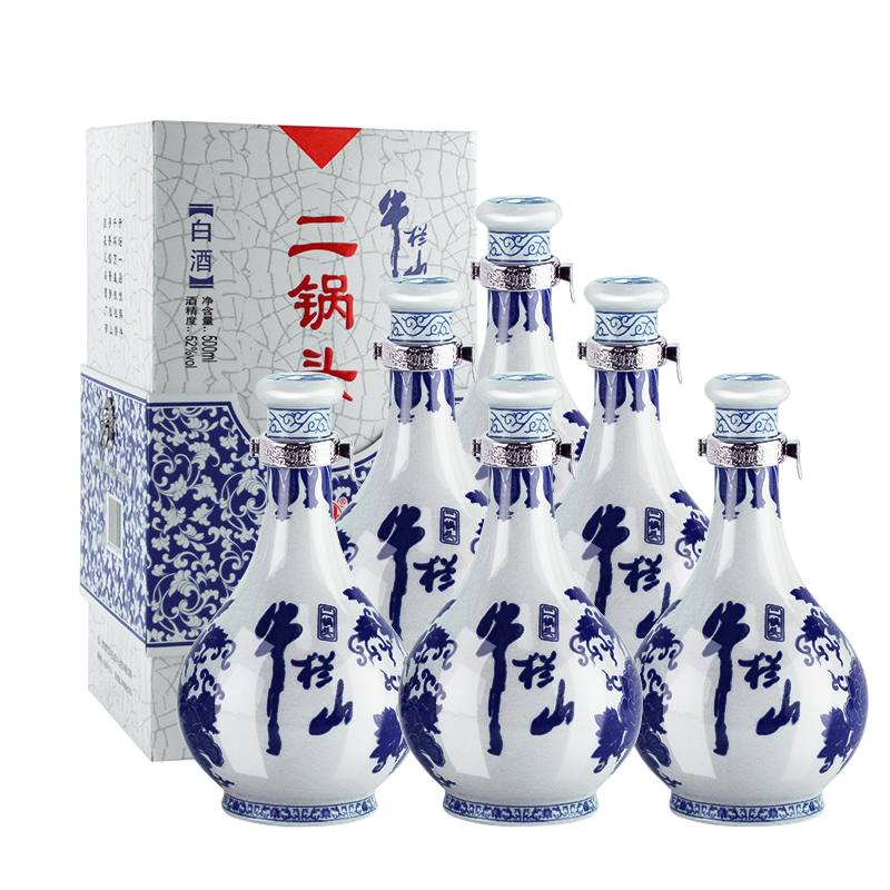 plus会员、需首购：牛栏山 二锅头青花瓷 清香型白酒 52度 500ml*6瓶 整箱装 101