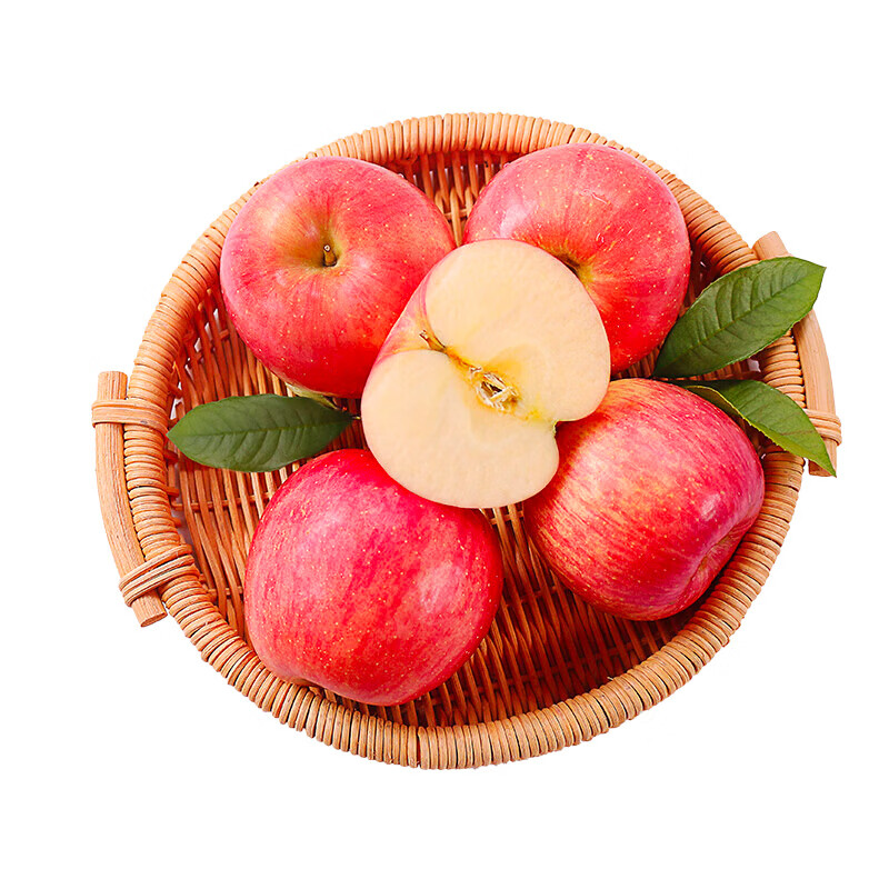 茜货 正宗山东烟台红富士苹果2.8斤装单果75-80mm 新鲜水果源头直发 8.06元