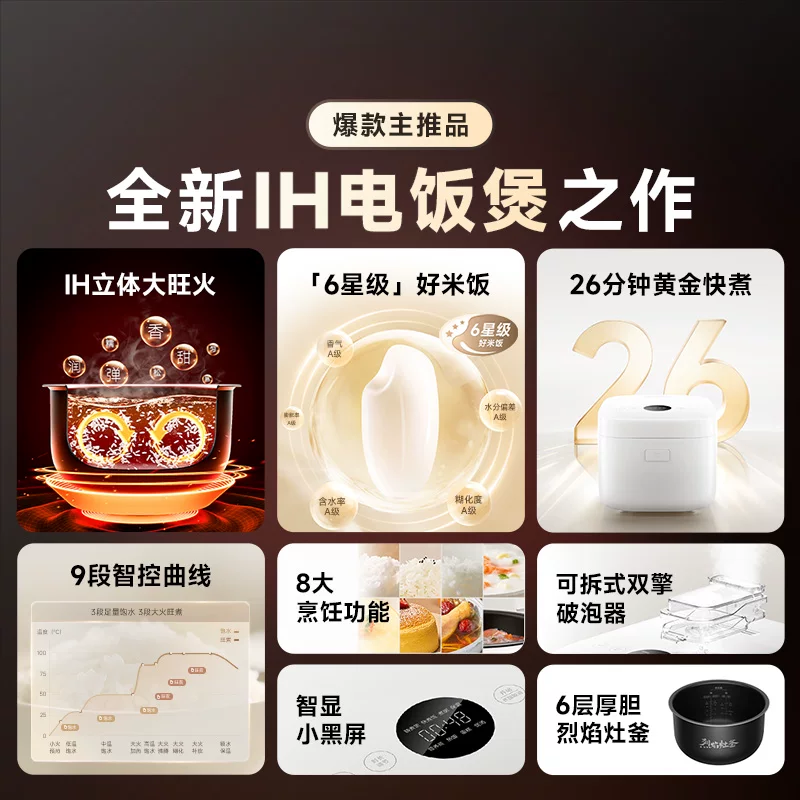 米家 微压IH系列 电饭煲S1 3L 206.83元 - 86线报