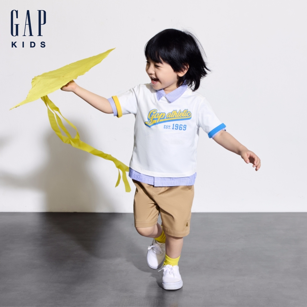 Gap 盖璞 男童2024夏季新款小熊刺绣休闲短裤大小童同款运动裤466648 85.36元（