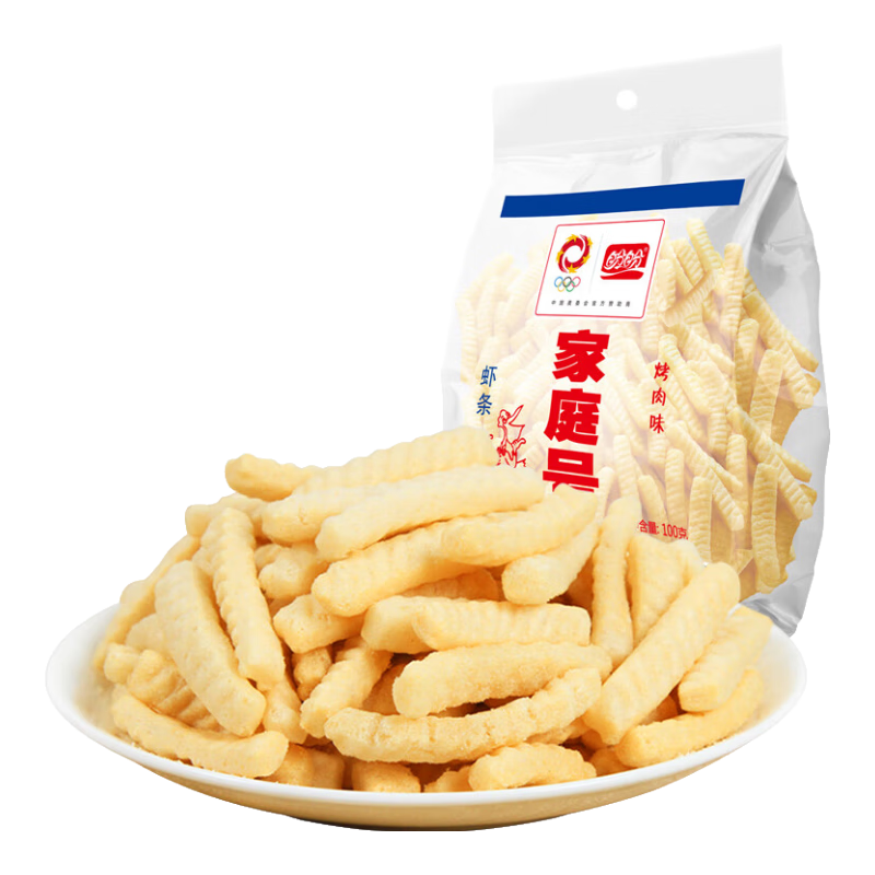 盼盼 饼干薯片 家庭号虾条（烤肉味）100g1袋 包装 100g 1.9元（需用券）