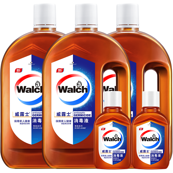 威露士 消毒液1L*3+60ml*2家居地板衣物消毒水杀菌除螨 灭甲流感病毒H3N2 77.72
