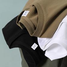 Markless 100%棉短袖t恤男夏季新款高级休闲纯色圆领打底衫男士 22元
