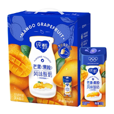 蒙牛 纯甄芒芒西柚味风味常温酸奶 200g*10盒 26.2元