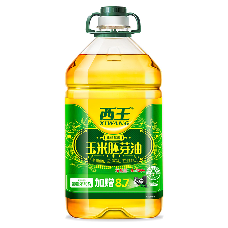 88VIP：XIWANG 西王 玉米油 5.436L+900ML 非转基因物理压榨 99.56元