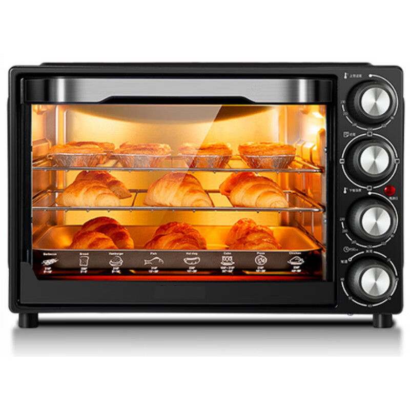 苏勒 电烤箱家用烘焙多功能40升超大容量全自动烤箱小型商用KS42 黄色 928元
