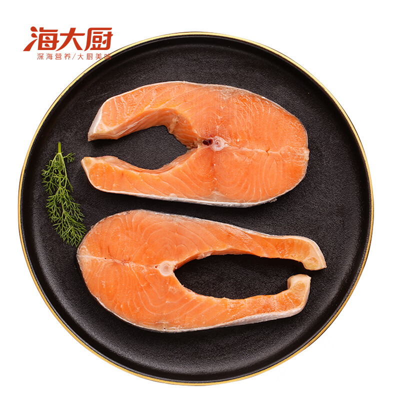 海大厨 冷冻三文鱼排400g（2-3片）智利太平洋银鲑 生鲜鱼类 32.57元
