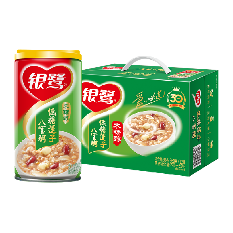 银鹭 低糖莲子八宝粥 360g*12罐 ￥26.3