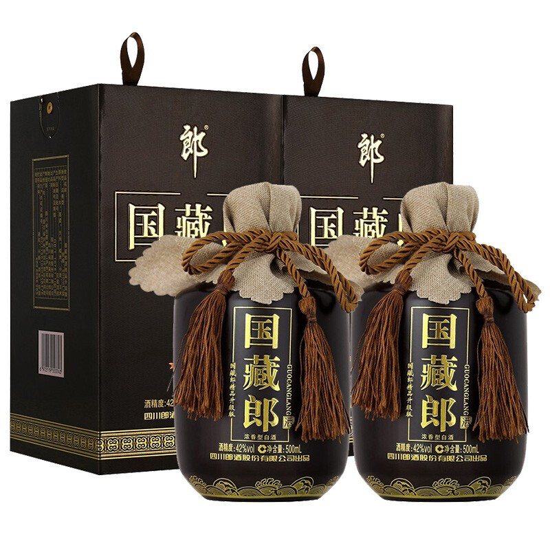 LANGJIU 郎酒 国藏郎浓香型白酒 精品礼盒酒 中秋送礼 42度 500mL 2瓶 礼盒装 188