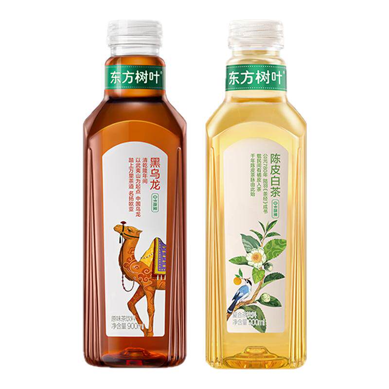 农夫山泉 东方树叶无糖饮料 900ml*12瓶 黑乌龙+陈皮白茶 62.91元