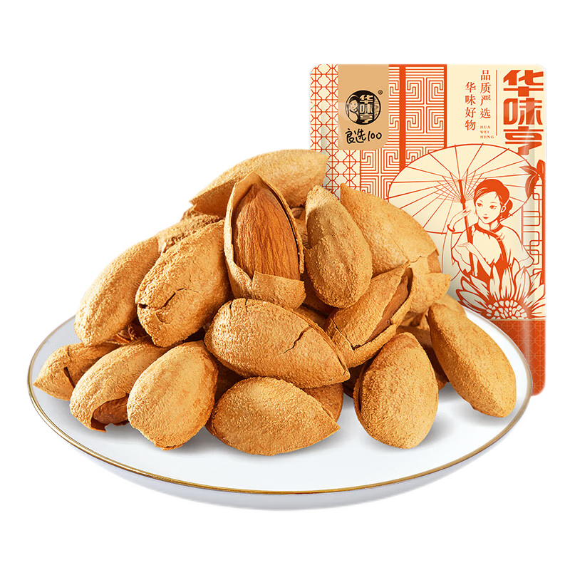 华味亨 盐焗巴旦木 500g 当季鲜采 24.9元(需领券)