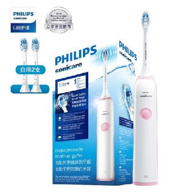 PLUS会员：PHILIPS 飞利浦 电动牙刷 成人充电式 声波震动 (自带刷头*2) HX3226/41