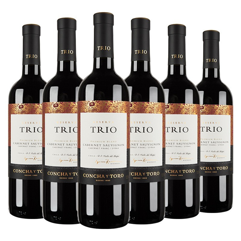 CONCHA Y TORO 干露 三重奏 赤霞珠混酿 干红葡萄酒 750ml*6瓶 整箱 204元（需用券