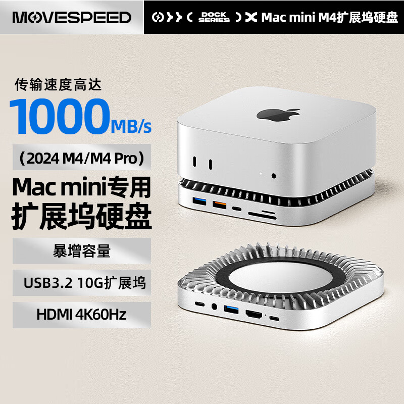 MOVE SPEED 移速 1TB 移动固态硬盘（PSSD）Macmini M4扩展坞硬盘 SSD移动硬盘 999元