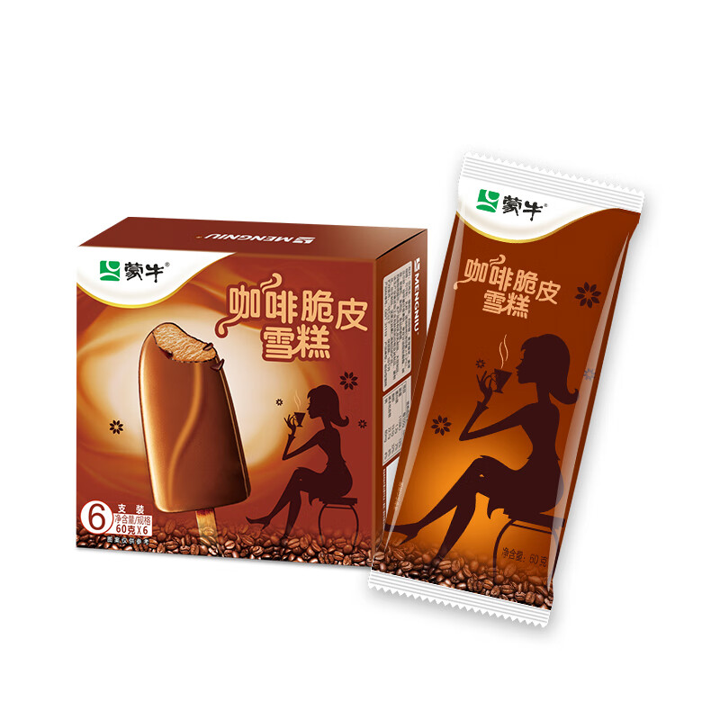 蒙牛 咖啡脆皮雪糕 360g 6.88元