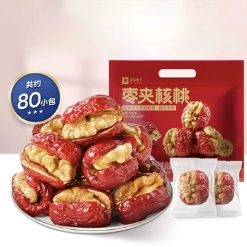 百补直播14.980颗 良品铺子枣夹核桃400g 券后14.9元