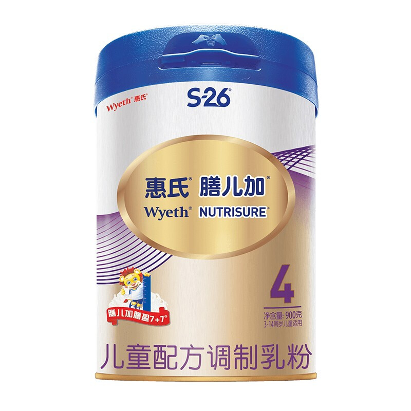 Wyeth 惠氏 膳儿加系列 儿童特殊配方奶粉 国产版 4段 900g 124.6元