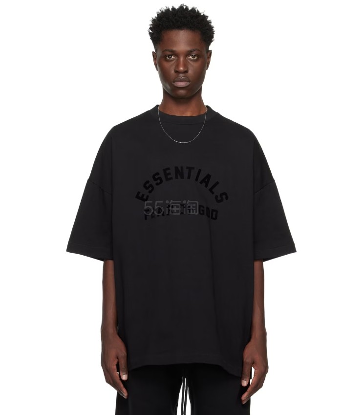 SSENSE: 王嘉尔同款！ESSENTIALS 黑魂款Logo 圆领T恤 