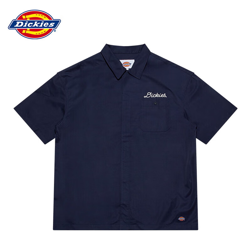 Dickies 帝客 2022春夏搭衬衫男系扣翻领短袖衬衫DK010211 蓝色 L 549元