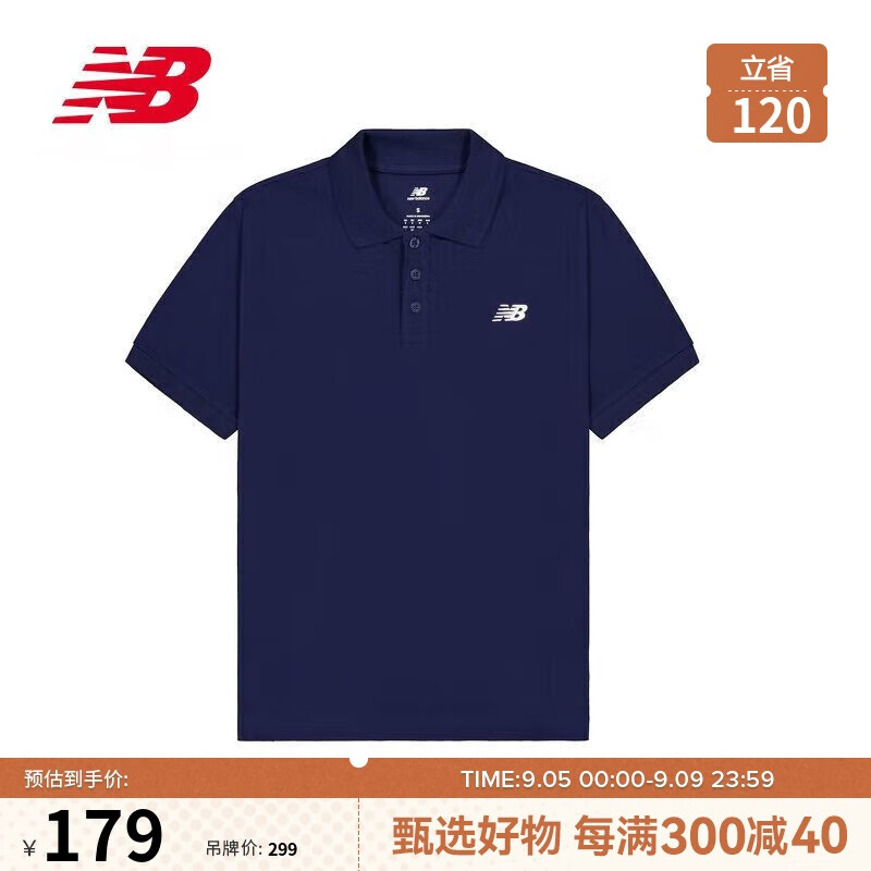 new balance POLO衫24年男款户外潮流百搭运动短袖MT41503 NNY S 159元（需买2件，共3