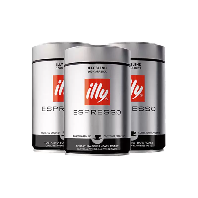 illy 意利 250g*3罐illy意利咖啡粉阿拉比卡深度烘焙手冲浓缩意式 ￥233