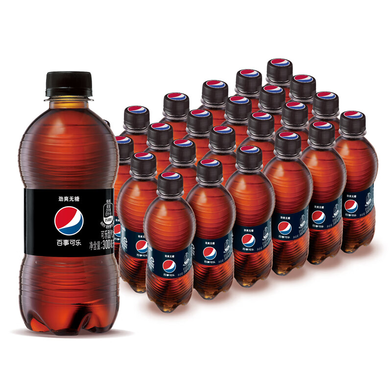 再降价、PLUS会员：Pepsi 百事可乐 无糖碳酸饮料 300ml*24瓶 *3件 63.4元+运费（