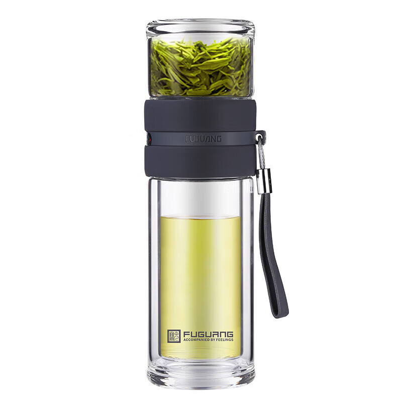 PLUS会员：富光 泡茶师系列 G1609-SH-240 双层玻璃杯 240ml 灰色 31.15元（需凑单
