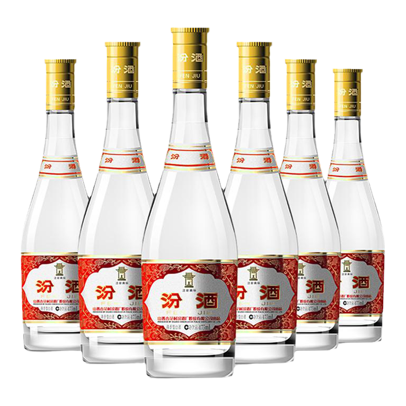 汾酒 黄盖玻汾 53%vol 清香型 475ml*6瓶 ￥262.2