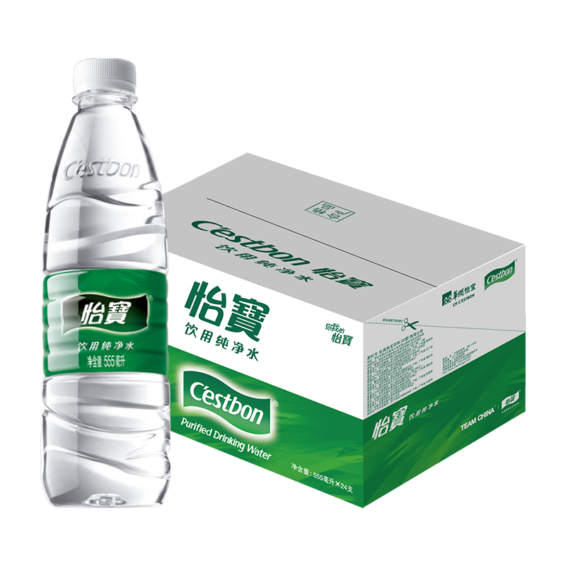 PLUS会员：怡宝 饮用水 纯净水555ml*24瓶 整箱装*10件 215.7元（合21.57元/件）