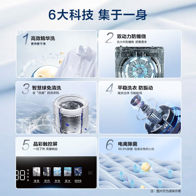 海尔 Haier [海尔云溪]波轮精华洗衣机全自动家用10kg直驱双动力免清洗Mate6 289