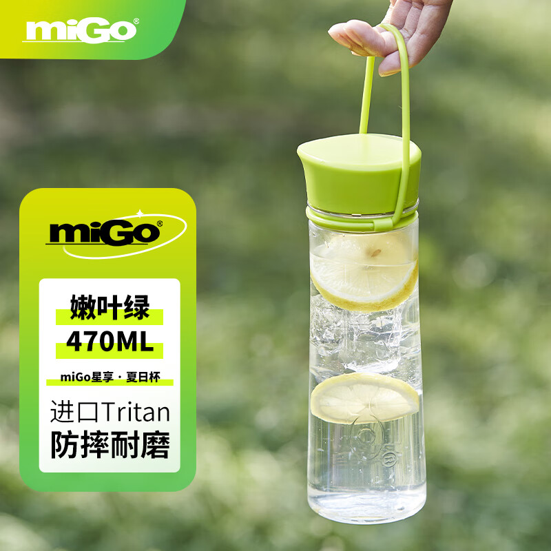 PLUS会员：miGo星享 塑料水杯 耐高温470ml 12.94元（非plus13.93元包邮）