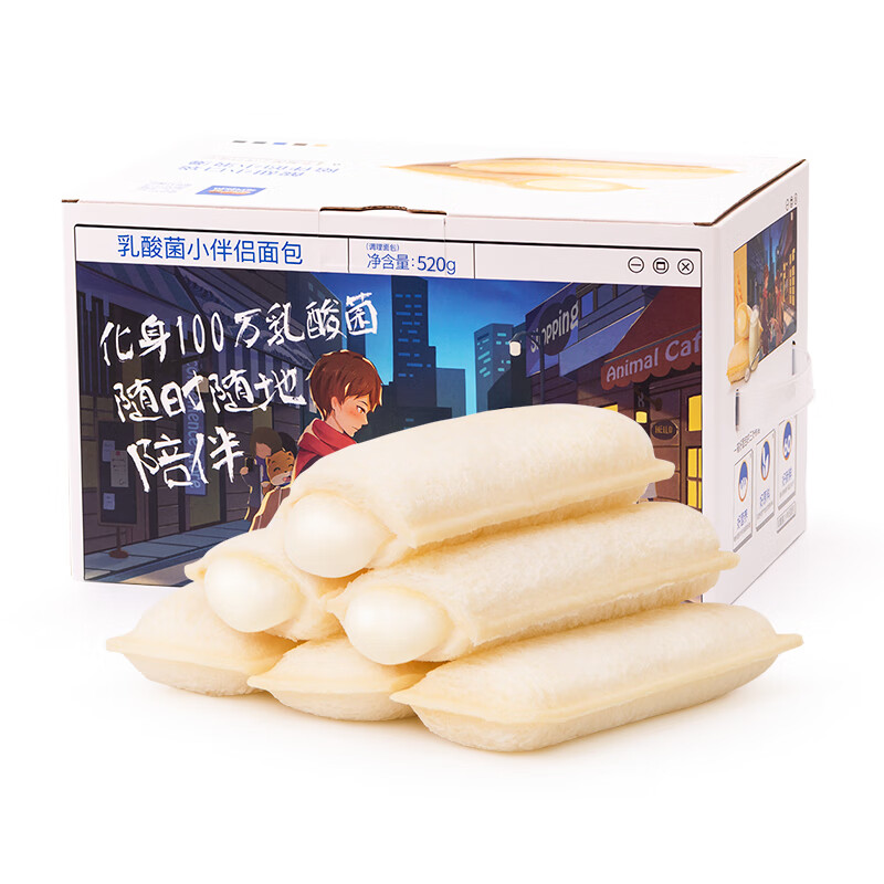 三只松鼠 乳酸菌小伴侣面包 520g 19.9元