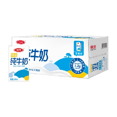 三元特品16纯牛奶 1件 24.04元+1.69元淘金币(需领券、需新客)