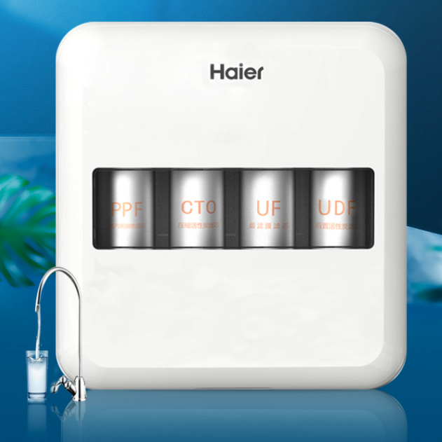 PLUS会员：Haier 海尔 HU612-4 超滤净水器 白色 336元包邮（双重优惠）